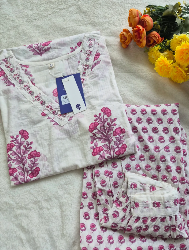 Block Print Cotton Kurta Set - wholesale, minimum order 10 pieces